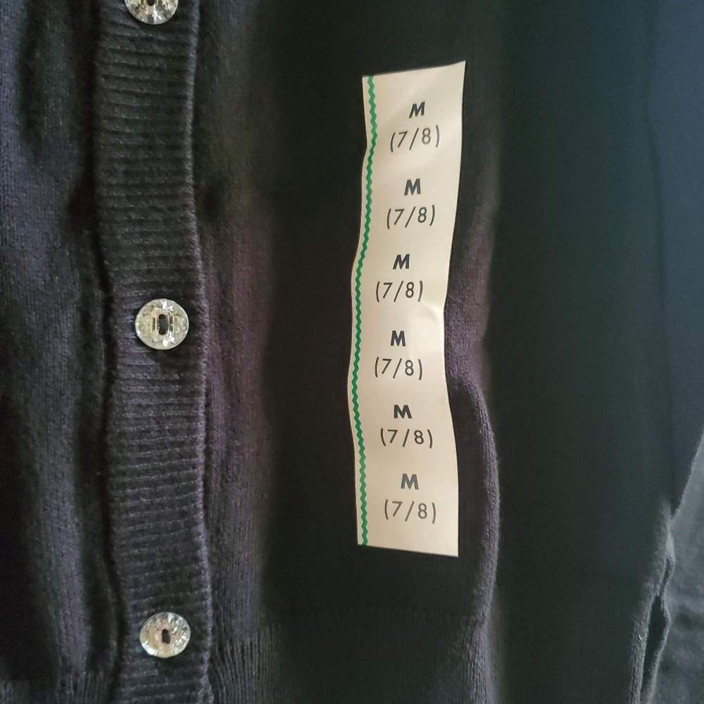 NWT Cat & Jack Black Medium(7/8) Cardigan Sweater - Picture 2 of 5